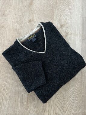 Woolrich V-Neck Men's Sweater sz XL - Dark Grey Heather